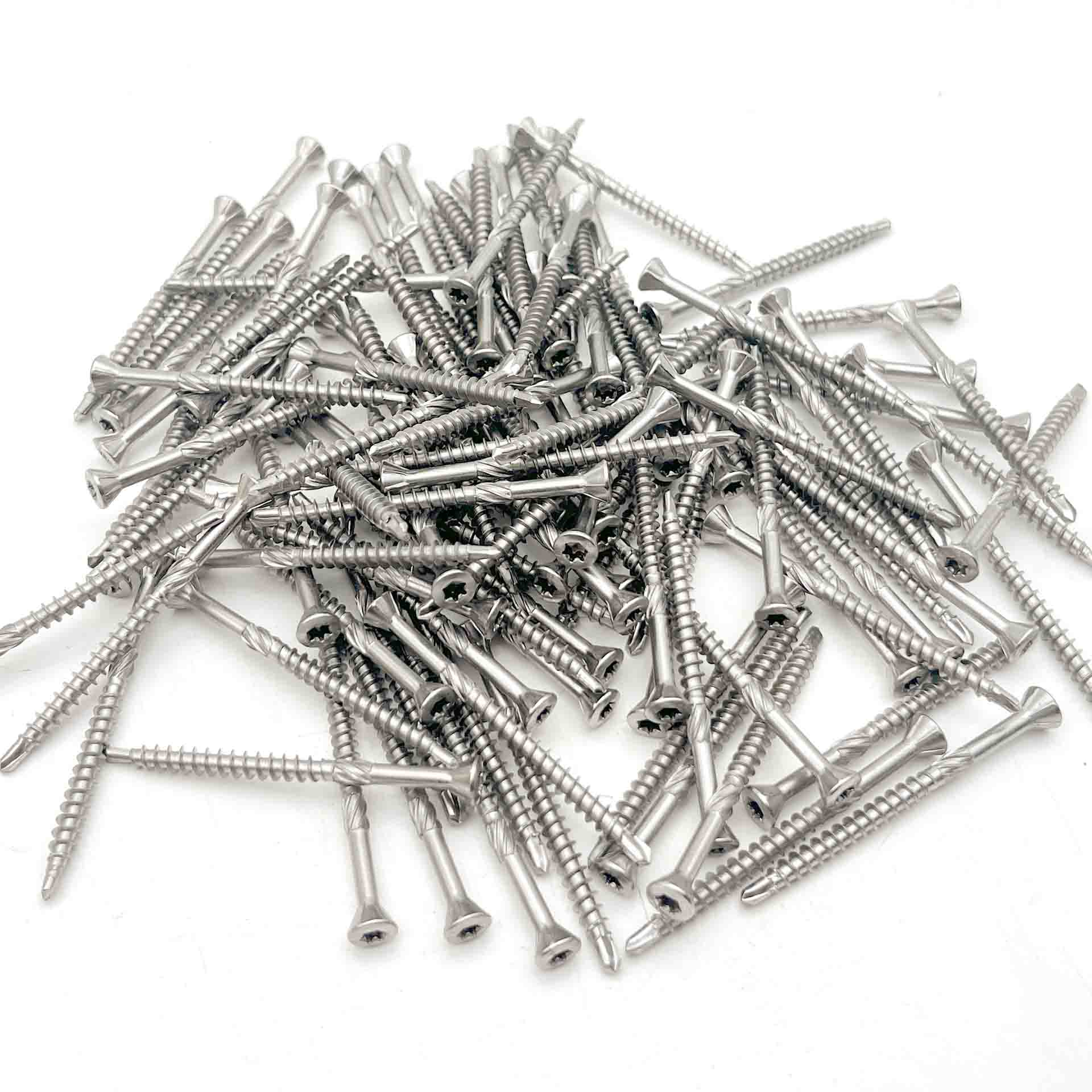 Premium Edelstahlschrauben mit Bohrkopf (100 Stück, 4,5x60mm, Torx) für Staketenzaun-Befestigung